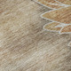 8' Brown And Beige Floral Washable Round Rug With UV Protection