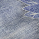8' Blue And Ivory Floral Washable Round Rug With UV Protection