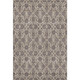 8' X 10' Ivory And Taupe Floral Washable Area Rug With UV Protection
