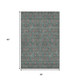 3' X 5' Teal And Beige Floral Washable Area Rug With UV Protection