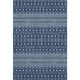 3' X 5' Navy Blue And Ivory Tribal Washable Area Rug With UV Protection