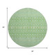 8' Artichoke Green Gold And Ivory Tribal Washable Round Rug With UV Protection