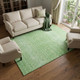 10' X 14' Artichoke Green Gold And Ivory Tribal Washable Area Rug With UV Protection