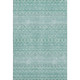 5' X 8' Aqua And Ivory Tribal Washable Area Rug With UV Protection