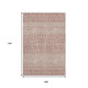 9' X 12' Blush And Ivory Tribal Washable Area Rug With UV Protection