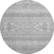 8' Silver And Gray Southwestern Washable Round Rug With UV Protection