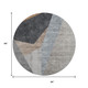 8' Taupe Blue And Beige Geometric Washable Round Rug With UV Protection