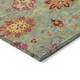 9' X 12' Artichoke Green Gold And Pink Damask Washable Indoor Outdoor Area Rug