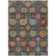 5' X 8' Black Gold And Pink Damask Washable Indoor Outdoor Area Rug