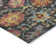 8' Black Gold And Pink Round Damask Washable Indoor Outdoor Area Rug