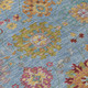 3' X 5' Blue Gold And Pink Damask Washable Indoor Outdoor Area Rug