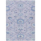 3' X 5' Lilac And Ivory Floral Washable Indoor Outdoor Area Rug
