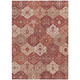 5' X 8' Rust Burgundy And Ivory Floral Medallion Washable Indoor Outdoor Area Rug