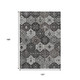 10' X 14' Gray Charcoal And Ivory Floral Medallion Washable Indoor Outdoor Area Rug