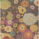 10' X 14' Chocolate Gold And Pink Floral Washable Indoor Outdoor Area Rug