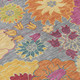 5' X 8' Gray Gold And Pink Floral Washable Indoor Outdoor Area Rug