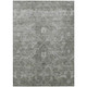 8' X 10' Pewter And Gray Floral Washable Indoor Outdoor Area Rug