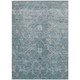 10' X 14' Teal Blue And Gray Floral Washable Indoor Outdoor Area Rug