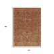 10' X 14' Terra Cotta And Taupe Floral Washable Indoor Outdoor Area Rug