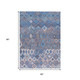 5' X 8' Blue Gray And Ivory Geometric Washable Indoor Outdoor Area Rug