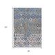 8' X 10' Denim Blue Gray And Ivory Geometric Washable Indoor Outdoor Area Rug