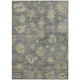5' X 8' Pewter Gold And Beige Floral Washable Indoor Outdoor Area Rug