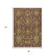 8' X 10' Burgundy Gold And Copper Ikat Washable Indoor Outdoor Area Rug