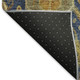5' X 8' Navy Blue And Gold Ikat Washable Indoor Outdoor Area Rug
