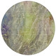 8' Green Pink And Gold Round Abstract Washable Indoor Outdoor Area Rug