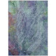 5' X 8' Blue Gray And Green Abstract Washable Indoor Outdoor Area Rug