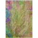 5' X 8' Green Pink And Blue Abstract Washable Indoor Outdoor Area Rug