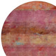 8' Pink Orange And Gold Round Abstract Washable Indoor Outdoor Area Rug