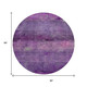 8' Purple And Plum Round Abstract Washable Indoor Outdoor Area Rug