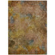 10' X 14' Copper And Gold Abstract Washable Indoor Outdoor Area Rug
