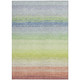 5' X 8' Chili Red Green And Blue Striped Washable Indoor Outdoor Area Rug