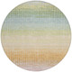 8' Salmon Blue And Peach Round Striped Washable Indoor Outdoor Area Rug