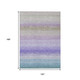 10' X 14' Teal Blue Purple And Gray Striped Washable Indoor Outdoor Area Rug