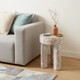 19" White Distressed Solid Wood Round End Table