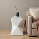 19" White Lime Plaster Square End Table