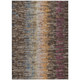 9' X 12' Chocolate Orange And Purple Abstract Washable Indoor Outdoor Area Rug