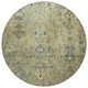 8' Green Blue And Ivory Round Medallion Washable Indoor Outdoor Area Rug