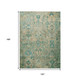 10' X 14' Teal Blue And Beige Medallion Washable Indoor Outdoor Area Rug