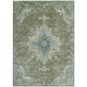 8' X 10' Fern Green And Blue Medallion Washable Indoor Outdoor Area Rug