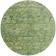 8' Olive Green And Sage Round Ikat Washable Indoor Outdoor Area Rug
