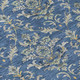 8' X 10' Navy Blue Wheat And Ivory Damask Washable Indoor Outdoor Area Rug