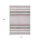 10' X 14' Blush Purple And Ivory Striped Washable Indoor Outdoor Area Rug