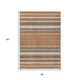 3' X 5' Chili Red Ivory And Gold Striped Washable Indoor Outdoor Area Rug