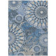 9' X 12' Blue Ivory And Beige Paisley Washable Indoor Outdoor Area Rug