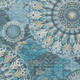 10' X 14' Teal Blue Khaki And Ivory Paisley Washable Indoor Outdoor Area Rug