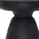 18" Black Solid Wood Round Pedestal End Table